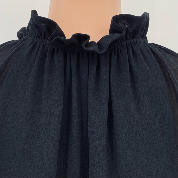 MICHAEL Michael Kors Black Chiffon Blouse Top - Picture 5 of 8